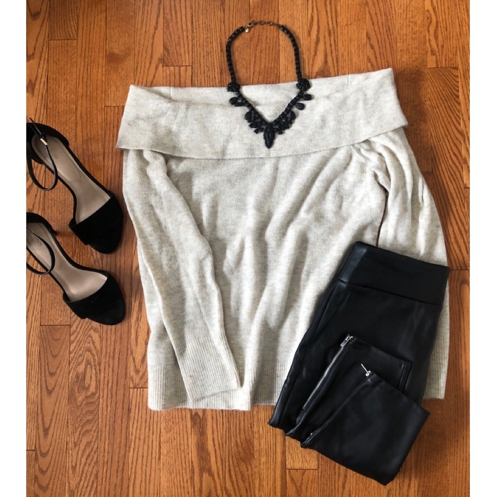 Abercrombie Cream Off Shoulder Sweater